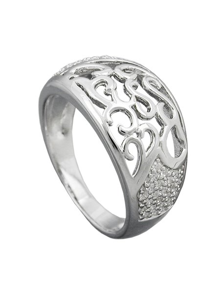 ring with zirconias silver 925