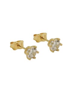stud earrings 5mm white cubic zirconia 9k gold
