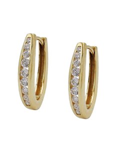 hoop earrings zirconia 9k gold