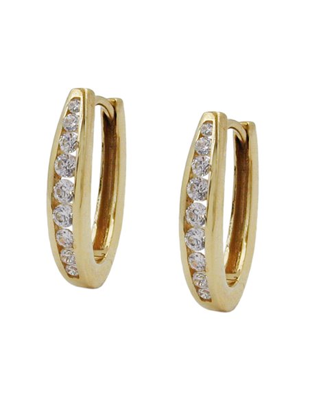 hoop earrings zirconia 9k gold