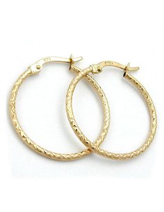 hoop earrings diamond cut 9k gold