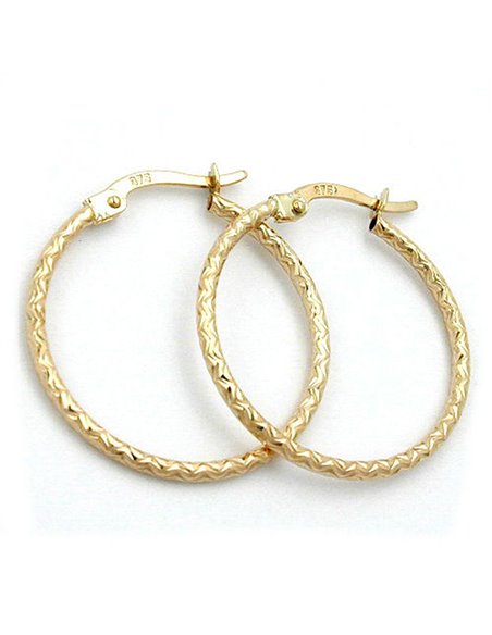 hoop earrings diamond cut 9k gold