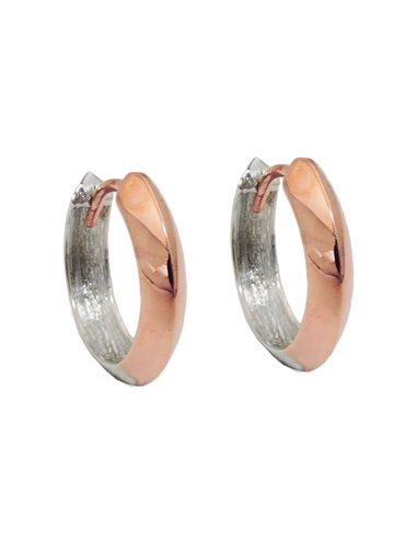 hoop earrings 14x3mm hinged hoop rose gold white gold bicolor alloyed 9k gold