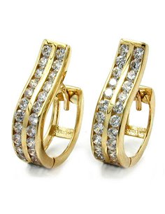 hoop earrings 16mm zirconias 9k gold