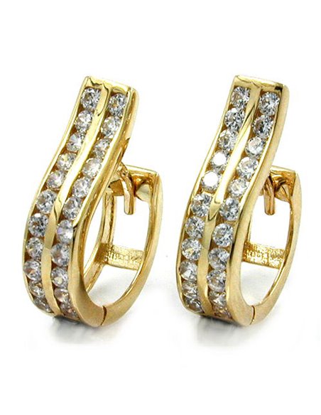 hoop earrings 16mm zirconias 9k gold