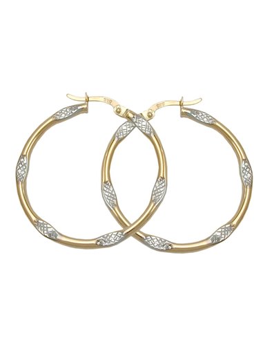 hoop earrings bicolor 9k gold