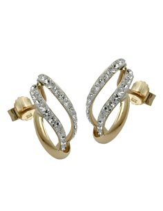 stud earrings with zirconias 9k gold