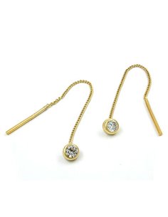 earrings chain zirconia 9k gold