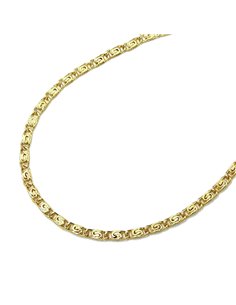 necklace s-curb 2xdiamond cut 14k gold