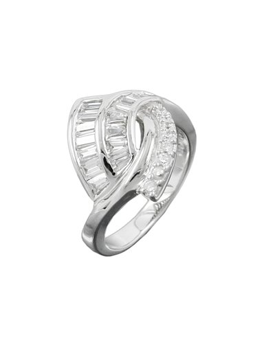 ring many zirconia crystals silver 925