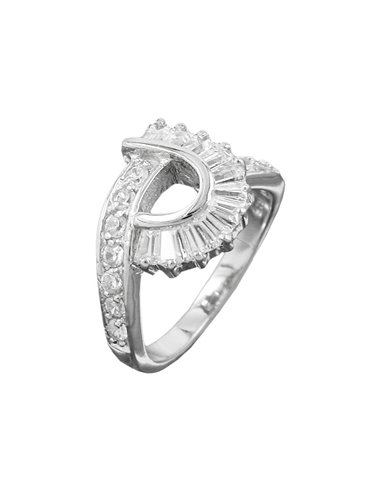 ring many zirconia crystals silver 925
