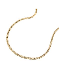 necklace 1.2mm s-curb scroll chain 14kt gold 45cm