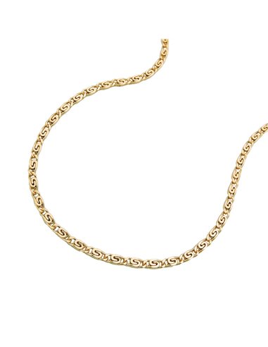 necklace 1.2mm s-curb scroll chain 14kt gold 45cm