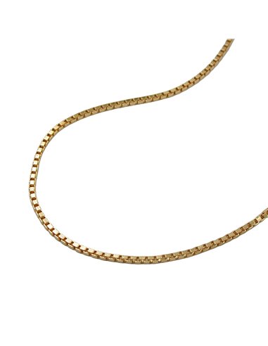 necklace 1x1mm box chain 14k gold