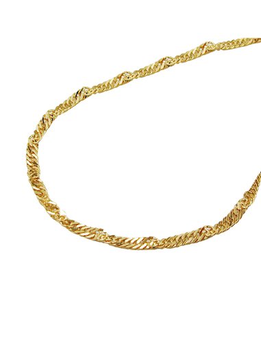 necklace 1.3mm singapore chain 14k gold 42cm