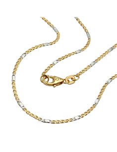 bracelet 1.4mm mariner chain bicolor 14k gold 19cm
