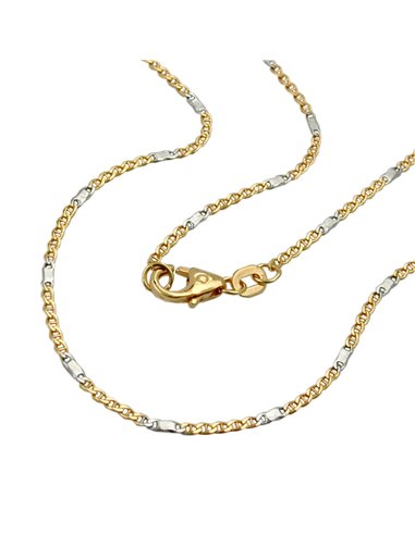 bracelet 1.4mm mariner chain bicolor 14k gold 19cm
