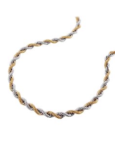 bracelet 2.8mm french rope chain bicolor 14k gold 21cm