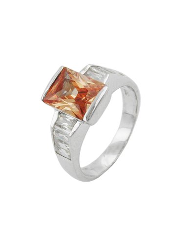 ring zirconia topaz/ white colour silver 925