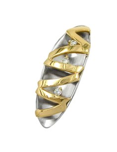 pendant 3 diamonds-0.08k 14k gold