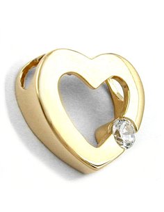 pendant heart zirconia 14k gold