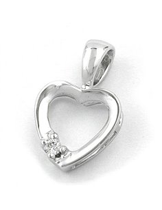 pendant heart 14k white gold