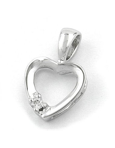 pendant heart 14k white gold