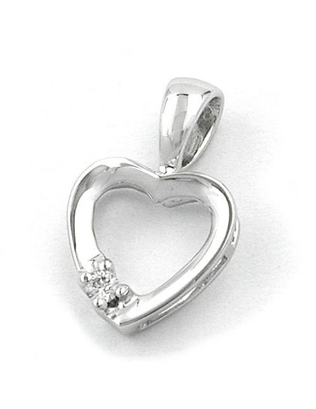pendant heart 14k white gold