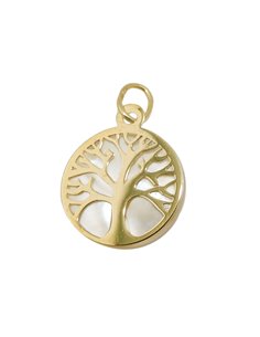 pendant tree of life with pearl 9k gold