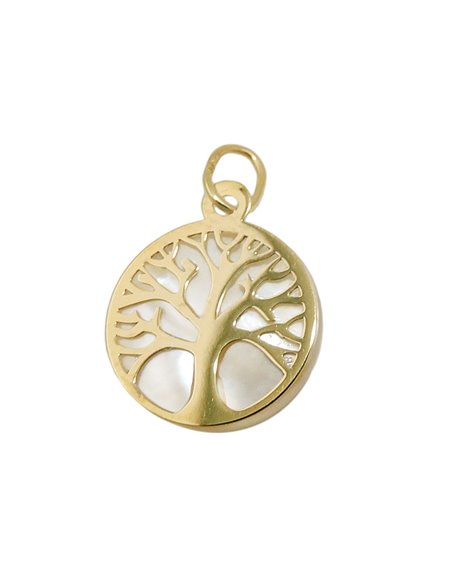 pendant tree of life with pearl 9k gold