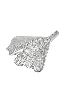 pendant 24mm ginkgo leaf 9kt white gold