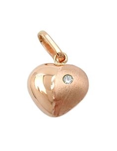 pendant heart cubic zirconia 9k red gold